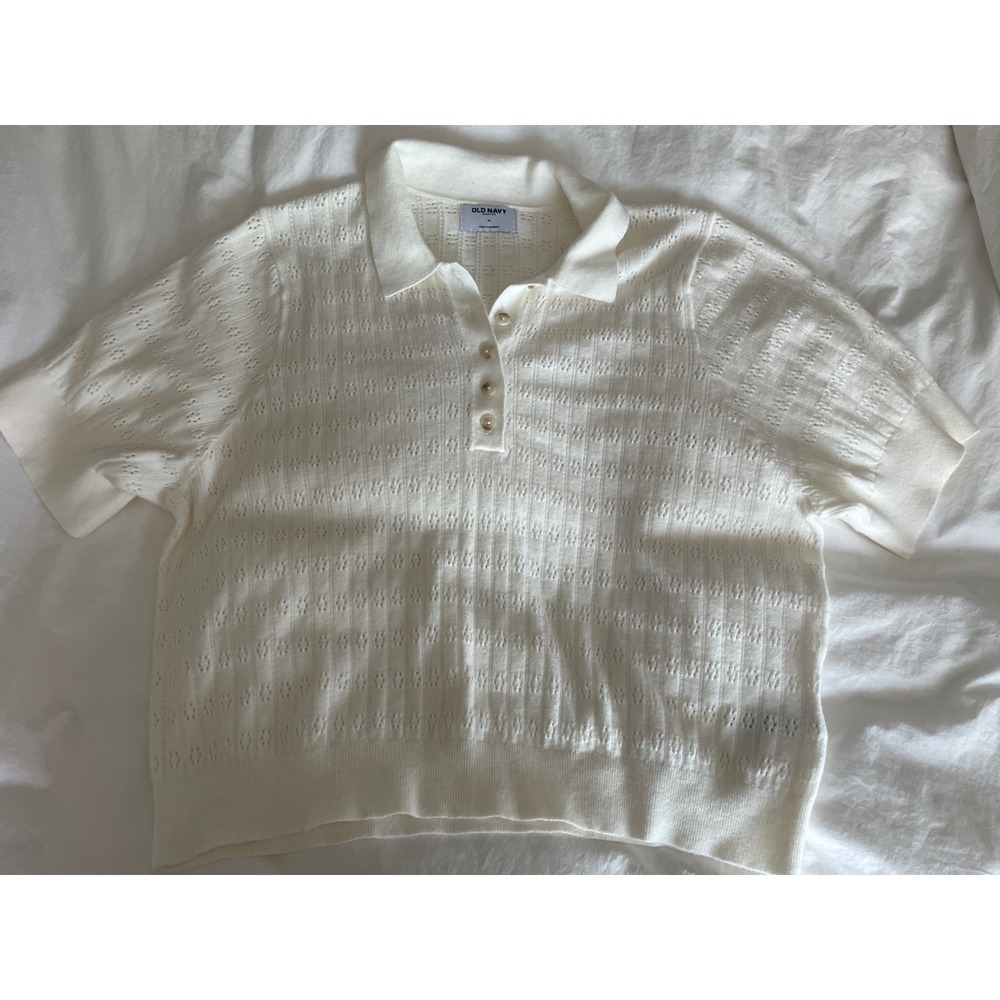 Old Navy Pointelle Knit Shirt Coastal Grandmother-Size XL Like New, Never Worn